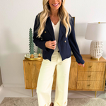 Textured Knit Double Breasted Blazer - The 308 Boutique