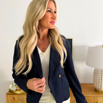 Textured Knit Double Breasted Blazer - The 308 Boutique