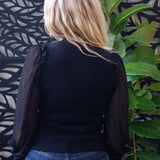 Mesh Sleeve Sweater Top