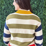 Bold Stripe Button Up Cardigan