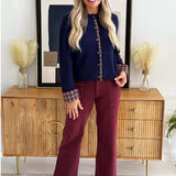 Contrast Print Cardigan