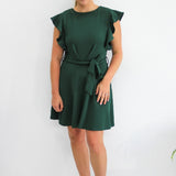 Ruffle Sleeve Fit & Flare Dress