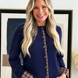 Contrast Print Cardigan