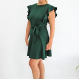 Ruffle Sleeve Fit & Flare Dress