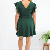 Ruffle Sleeve Fit & Flare Dress