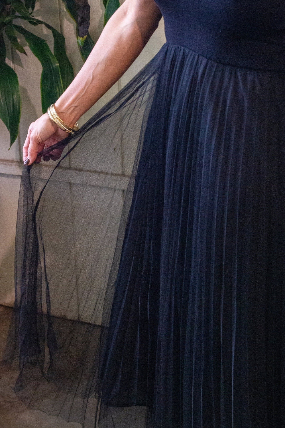 Tulle Skirt Midi Dress
