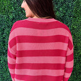 Striped Light Knit Pullover Sweater
