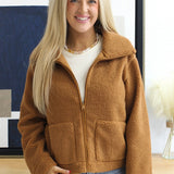 Dena Faux Shearling Zip Up Jacket