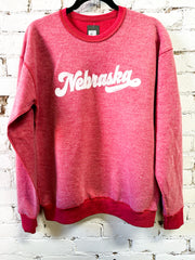 Nebraska 70's Font Inverted Sweatshirt
