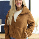 Dena Faux Shearling Zip Up Jacket