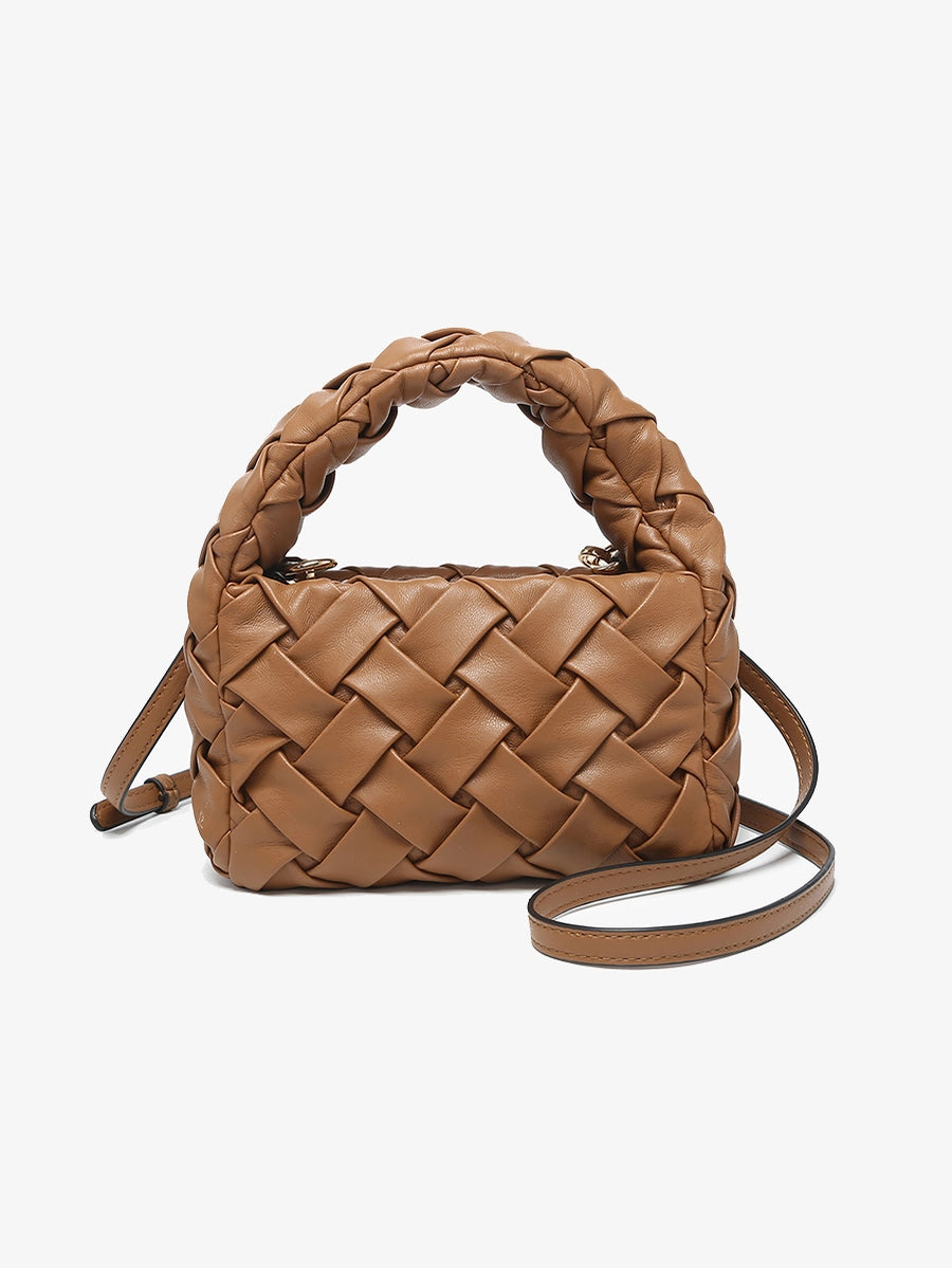 Moxie Heat Pressed Faux Woven Mini Crossbody Bag