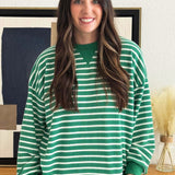Long Sleeve Striped Sweatshirt
