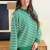 Long Sleeve Striped Sweatshirt