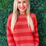 Striped Light Knit Pullover Sweater