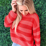 Striped Light Knit Pullover Sweater