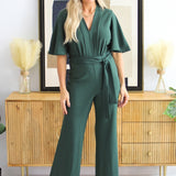 Angel Sleeve Jersey Crepe Jumpsuit
