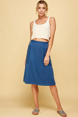 Solid Skirt With Pockets