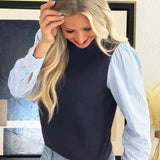 Twofer Sweater Vest and Stripe Top