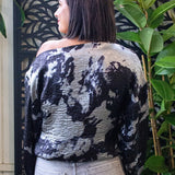 Long Sleeve One Shoulder Woven Top w/ Ties