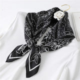 Paisley Lace Print Satin Square Scarf