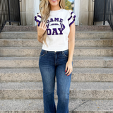 Ruffled Sleeve Game Day Sweater