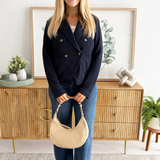 Textured Knit Double Breasted Blazer