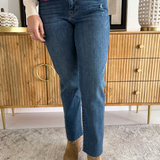 Reese High Rise Fab Ab Ankle Straight Raw Hem