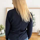 Textured Knit Double Breasted Blazer