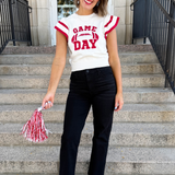 Ruffled Sleeve Game Day Sweater