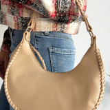 Aria Whipstitch Crescent Shoulder Bag