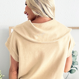 Scuba Half-Zip Muscle Top with Oversized Collar