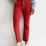 Kelsey High Rise Ankle Flare with Raw Hem