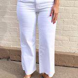Meg High Rise Fab Ab Wide Leg Raw Hem