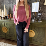 Center Seam Boat Neck Sweater