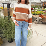 Striped Knitted Long Sleeve Sweater