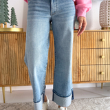 Meg High Rise Fab Ab Wide Legs Roll Up Regular Hem