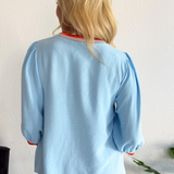 Contrast Trim 3/4 Boyfriend Tee