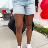 Jane High Rise Long Short w/ Raw Hem