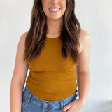 Ribbed High Neck Stretch Bodysuit