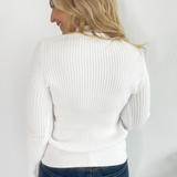 Long Sleeve Mock Neck Cable Sweater