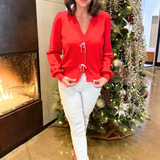Snap Front Bow Cardigan