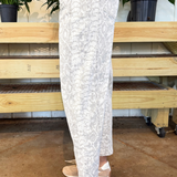 Cotton Twill Snake Print Barrel Pants