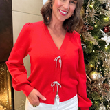 Snap Front Bow Cardigan