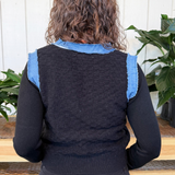 Denim Trim Knit Cardigan