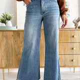 Ryan High Rise Fab Ab Super Wide Leg Raw Hem
