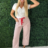 Barrel Denim Pants with Eyelet Waist