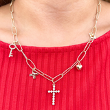 Chain with Rhinestone Cross Charms