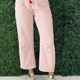 Barrel Denim Pants with Eyelet Waist