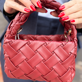 Moxie Heat Pressed Faux Woven Mini Crossbody Bag