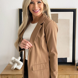 Solid Boyfriend Blazer W/ Princess Darts
